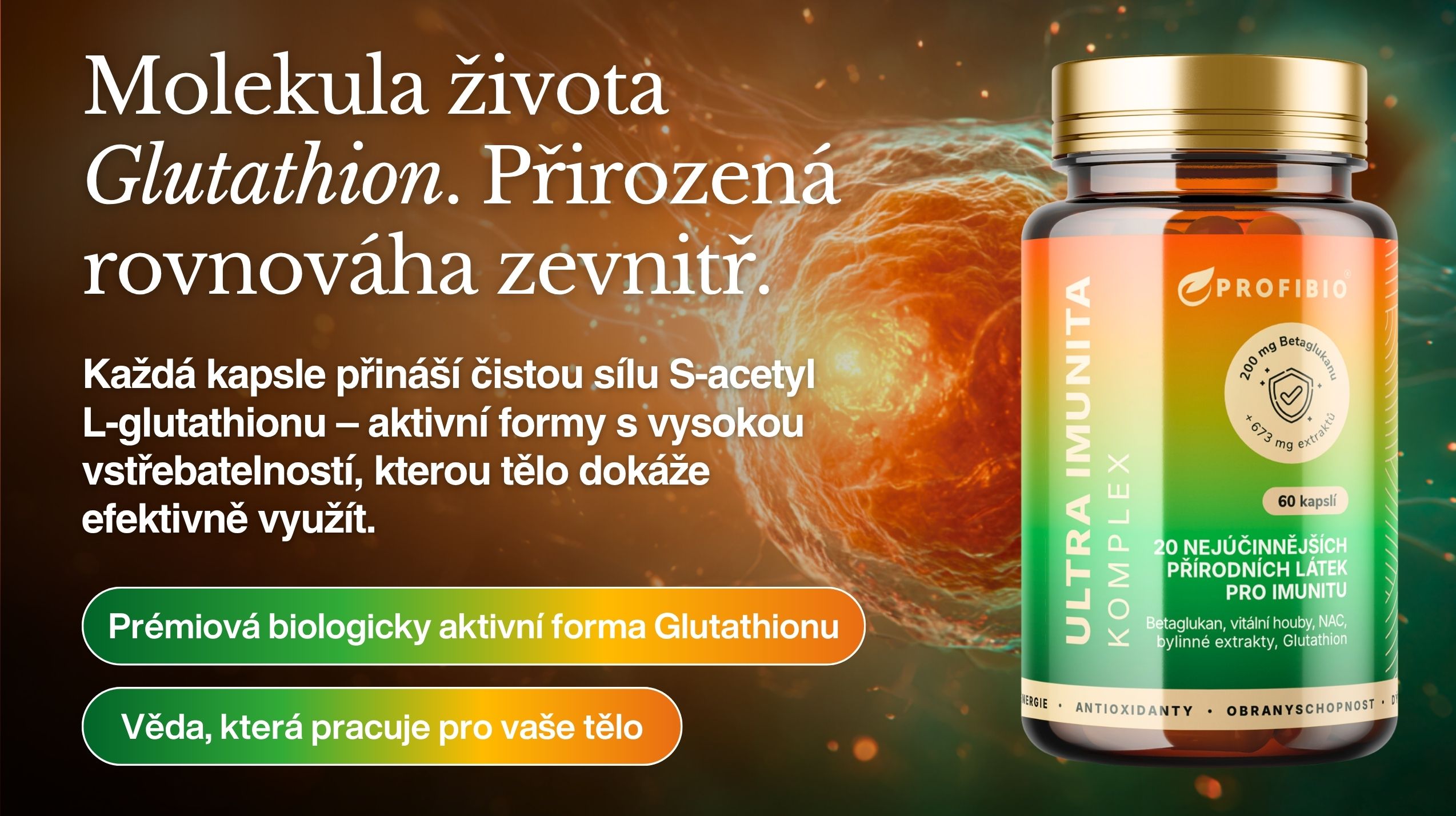 Betaglukan PREMIUM ULTRA IMUNITA KOMPLEX (+ Reishi, kurkuma, vitální houby, bylinné extrakty, Glutathion, NAC), 20 nejúčinnějších přírodních látek pro imunitu, 60 kapslí -10